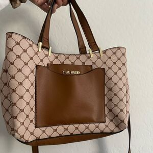 Steve Madden Tan and Brown Patterned Tote
